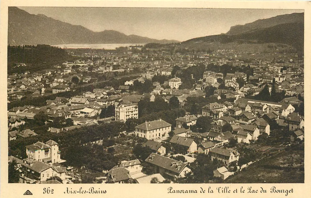 Aix-les-Bains — Panorama der Stadt und des Sees Bourget — n° 362 - Vorderseite
