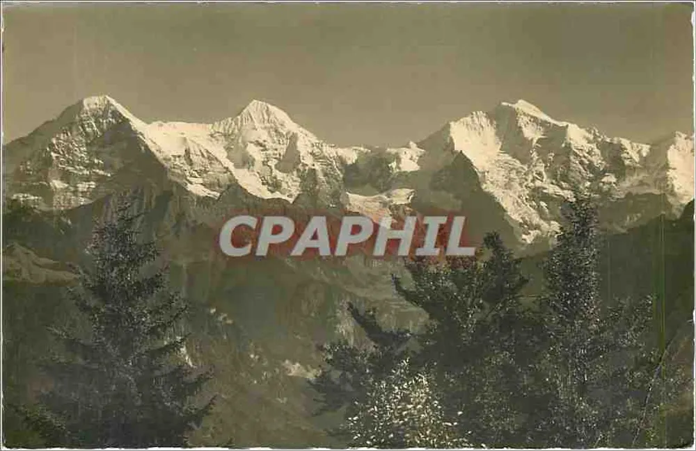 Montanhas nevadas — vista alpina — editor não identificável - Frente