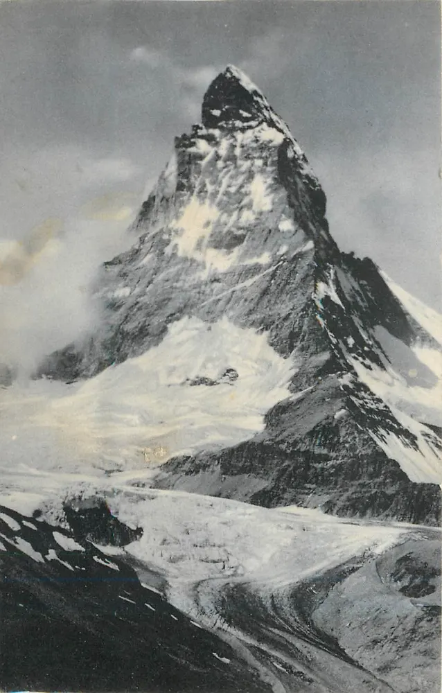 Le Matterhorn — vue panoramique enneigée — éditeur W. A. G. Kuehne & Co. n° 10 - Frente