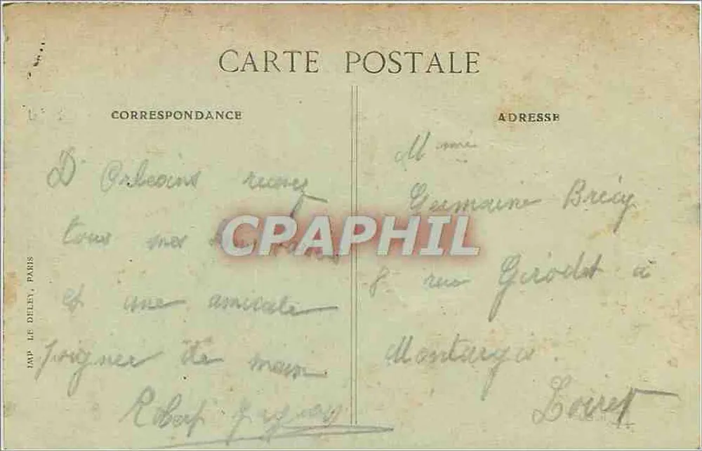 Orléans — A Vista Geral — Editor Le Déléy, n° 513 - Verso
