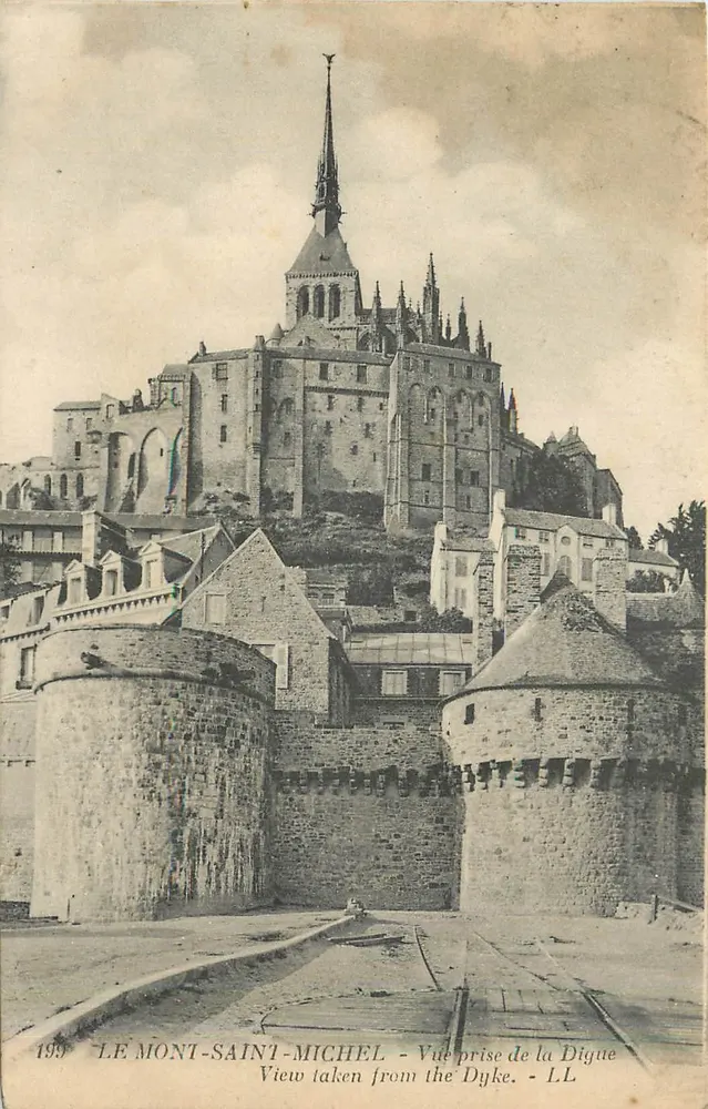 Le Mont-Saint-Michel — Vue prise de la Digue — LL, n° 199 - Recto