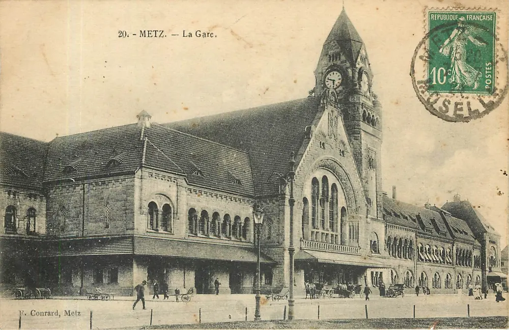 Metz — A Estação — F. Conrard, Metz - Frente