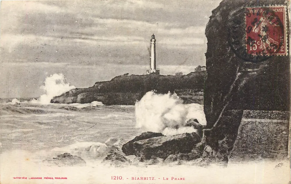 Biarritz - O Farol — Editor: Lagoudon Frères, Toulouse, n° de série 1210 - Frente