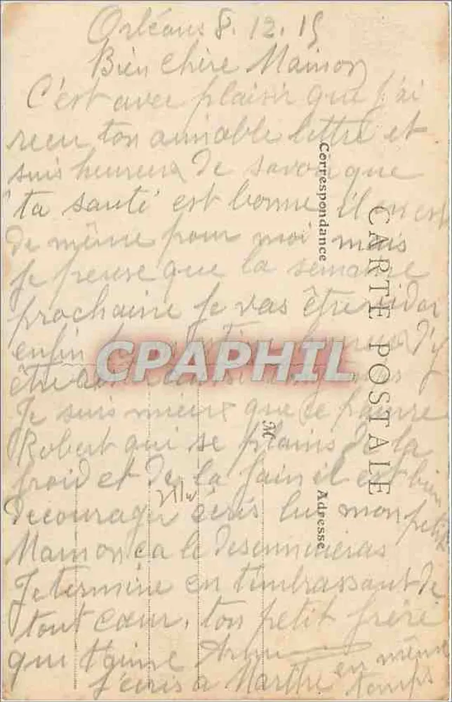 Orléans - Rue Bannier et Rue de la République — Café de la Rotonde — éditeur Daé, n° 818 - Verso