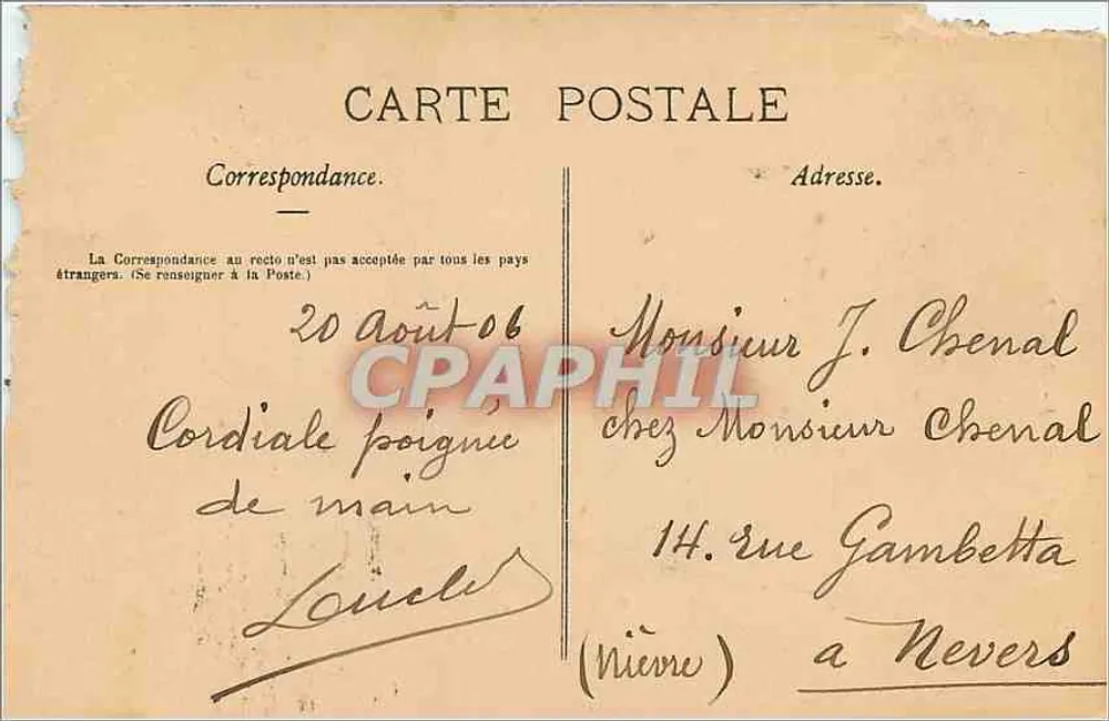 Bosque de Sénart (S.-et-O.) — Roble de Antin (Circocircunscripción 78) — Gaubot, edición 1907 - Reverso