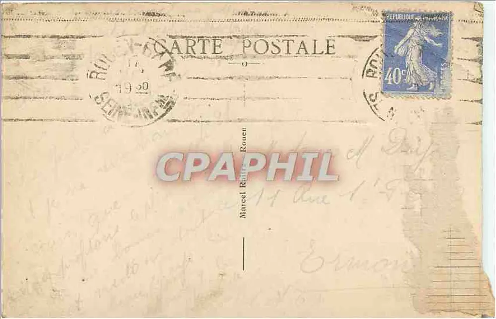 Rouen (Z.-Inf.) — La Cour du Palais — Marcel Rithé, uitgever n°62 - Achterkant