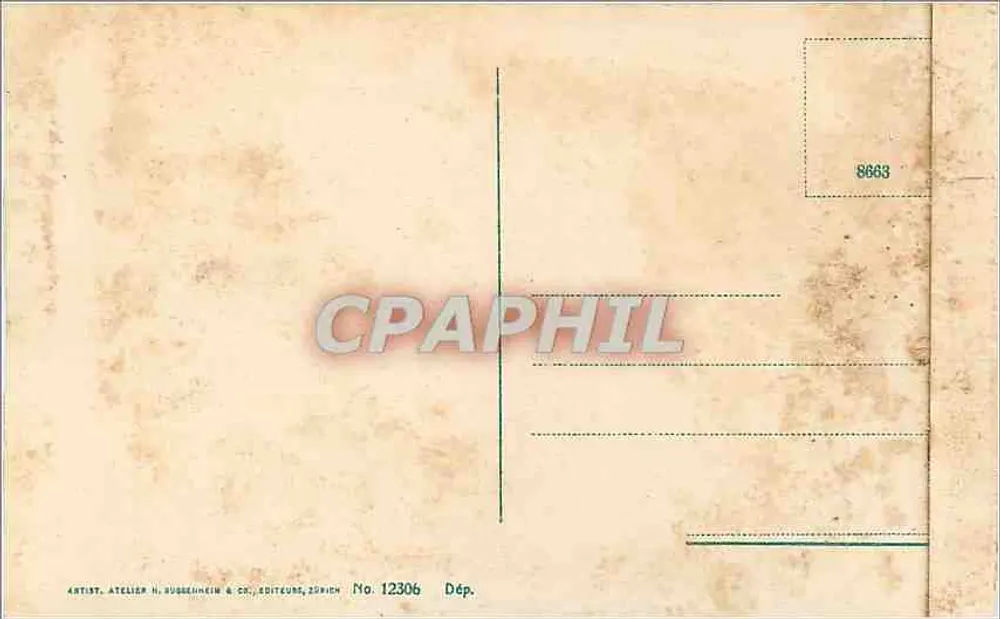 Gand, Dom Tkańców — wydawca Atelier H. Rüsseinein & Cie, Zurych, n° 12306 - Rewers