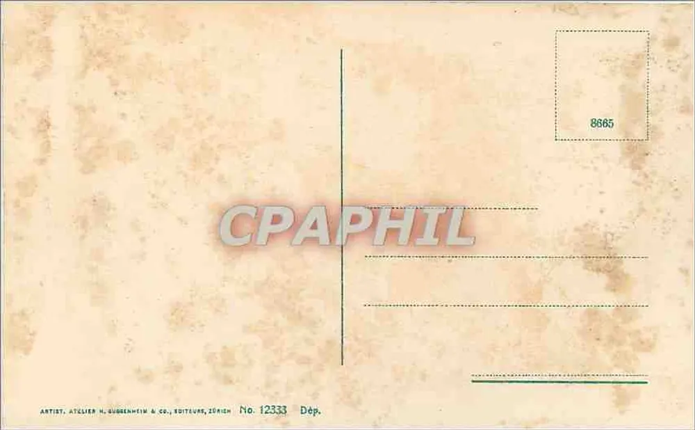 Gand, Katedra św. Nikodema — widok fasady i dzwonnicy — Atelier H. Subgenheim & Co., Zurych, nr 12333 - Rewers