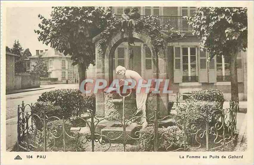 Pau — La Femme au Puits de Gabard — Cité des Arts Photomécaniques, Strasbourg - Recto
