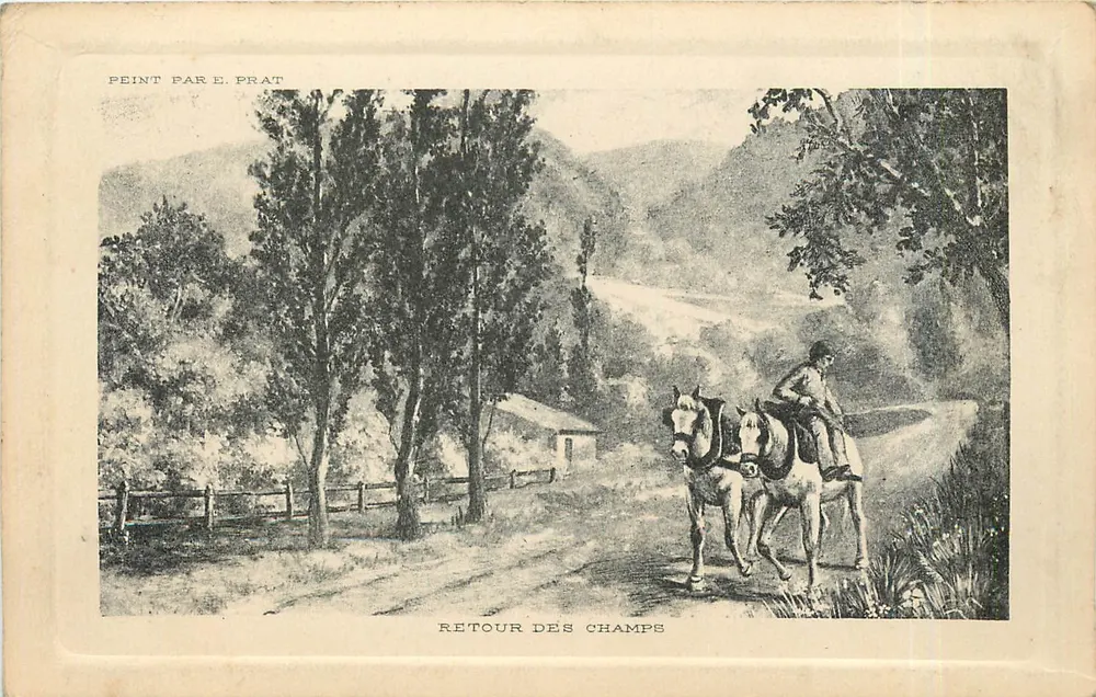 Retorno dos campos — Pintura de E. Prat - Frente