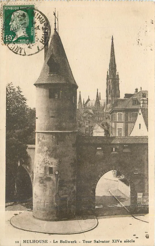 Mulhouse - Das Bollwerk - Turm Salvator 14. Jahrhundert - Vorderseite