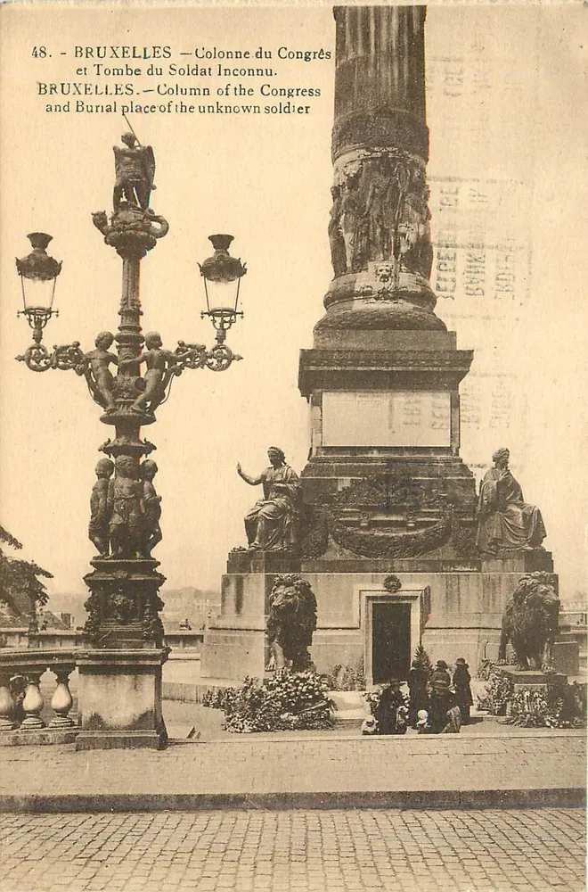 Brüssel — Säule des Kongresses und Grab des Unbekannten Soldaten — unbekannter Verlag, Nr. 48 - Vorderseite
