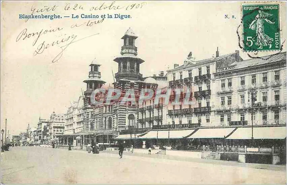 Blankenberge — O Casino e a Digue — N. 8 - Frente