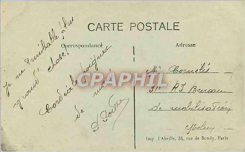 Paris — Place de la Concorde — editor Abeille, n° 37 - Verso
