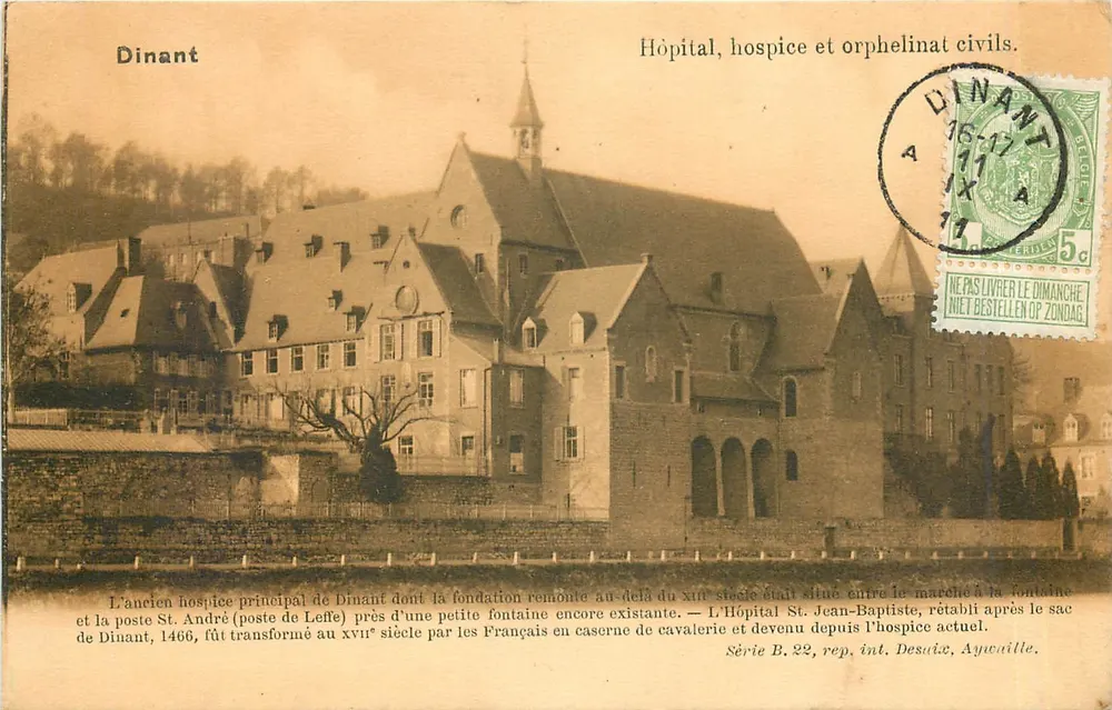 Dinant — Krankenhaus, Ziviler Waisenhaus und Hospiz — Serie B.22, rep. int. Desutz, Aywaille - Vorderseite
