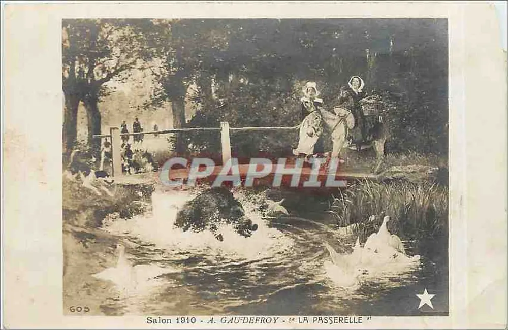 Die Brücke — Salon 1910 — A. Gaudefroy — n° 605 - Vorderseite