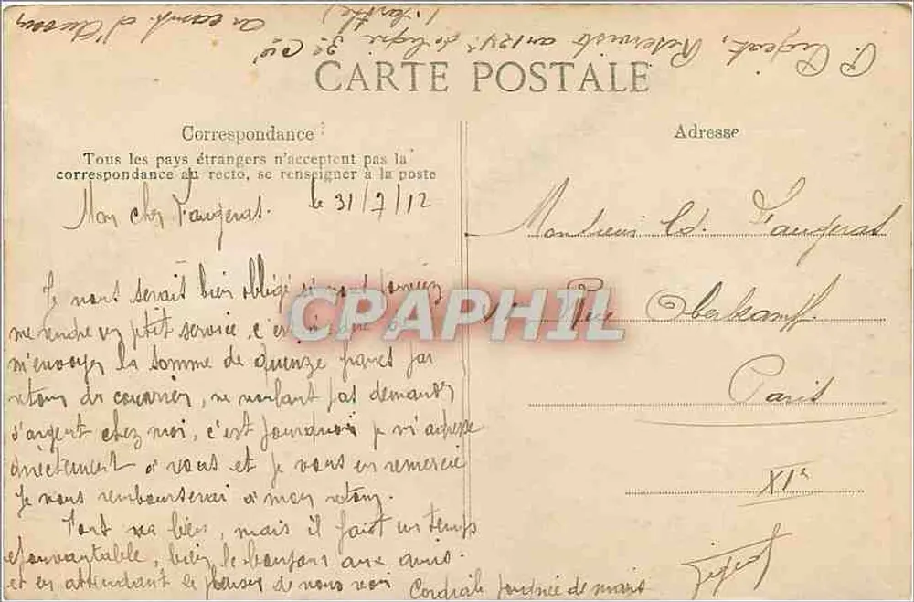 Le Mans — Bas-Reliefs do Monumento de Chanzy — Editor E.P.D. n°15 - Verso