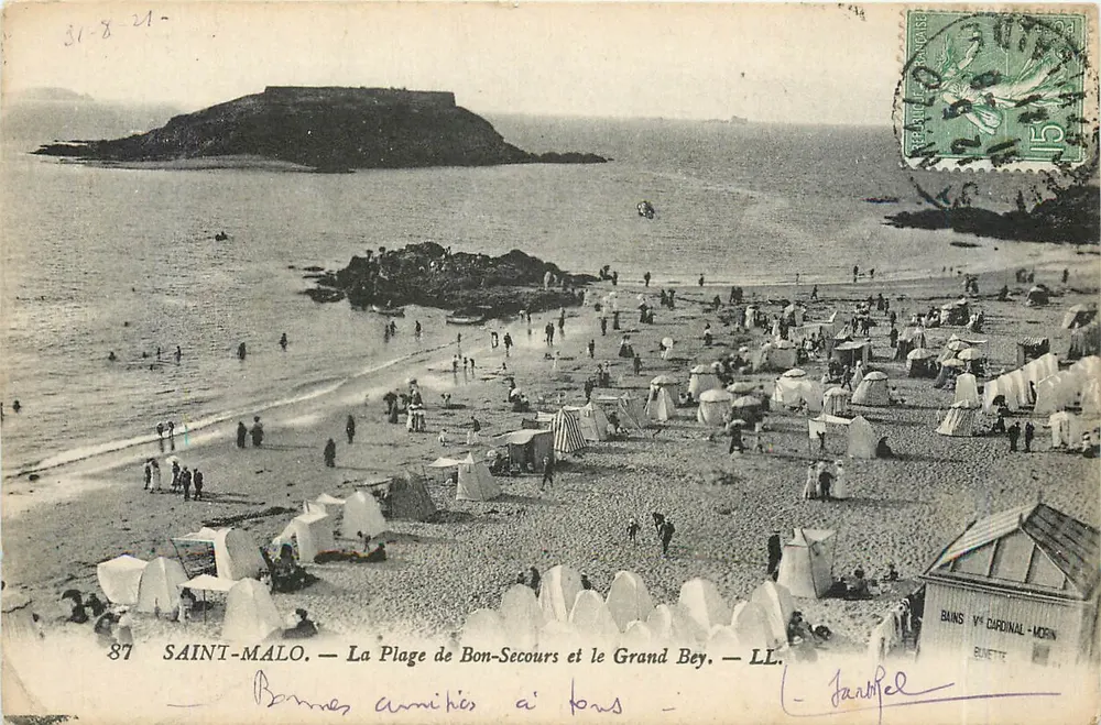 Saint-Malo — La Plage de Bon-Secours und der Grand Bey — LL - Vorderseite