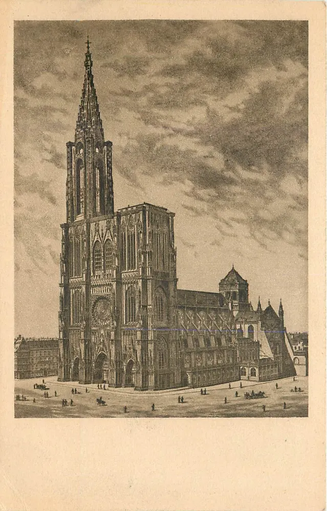Estrasburgo — Catedral de Nossa Senhora — editada por Felix Luth, Straßburg i. E. - Frente