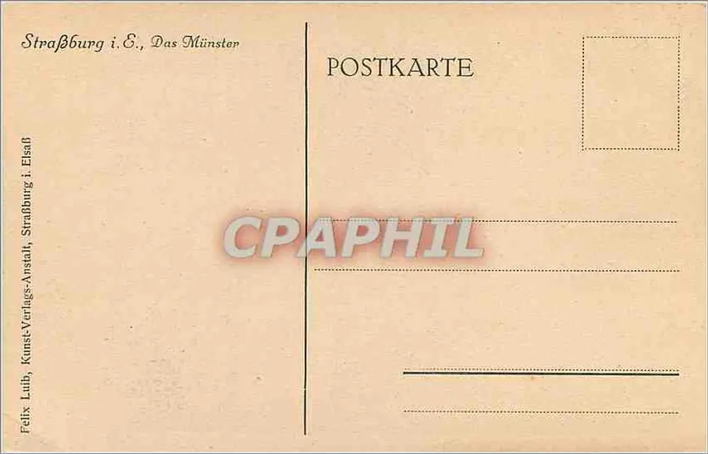 Estrasburgo — Catedral de Nossa Senhora — editada por Felix Luth, Straßburg i. E. - Verso