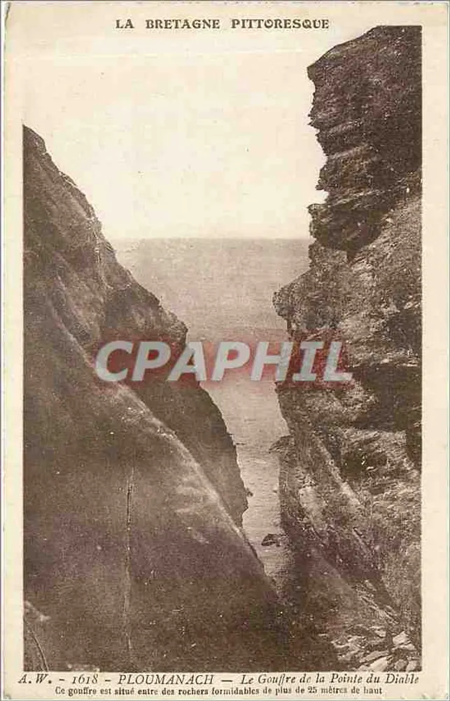 A Bretanha Pitoresca — O Abismo da Ponta do Diabo em Ploumanach — A.W. 1618 - Frente