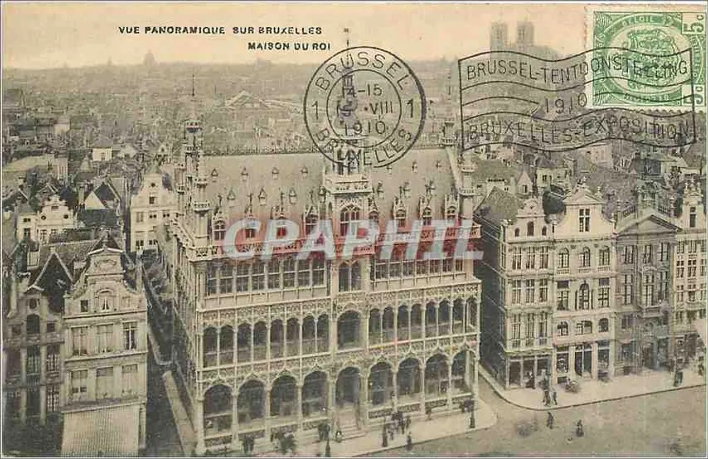 Panoramablick auf Brüssel — Königspalast — Für die Ausstellung 1910 herausgegeben - Vorderseite