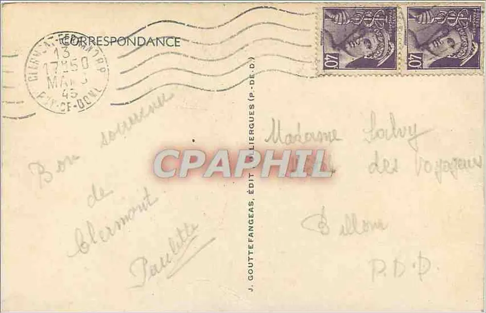 Royat — Vista Pitoresca — G.d'O. 1177 - Verso