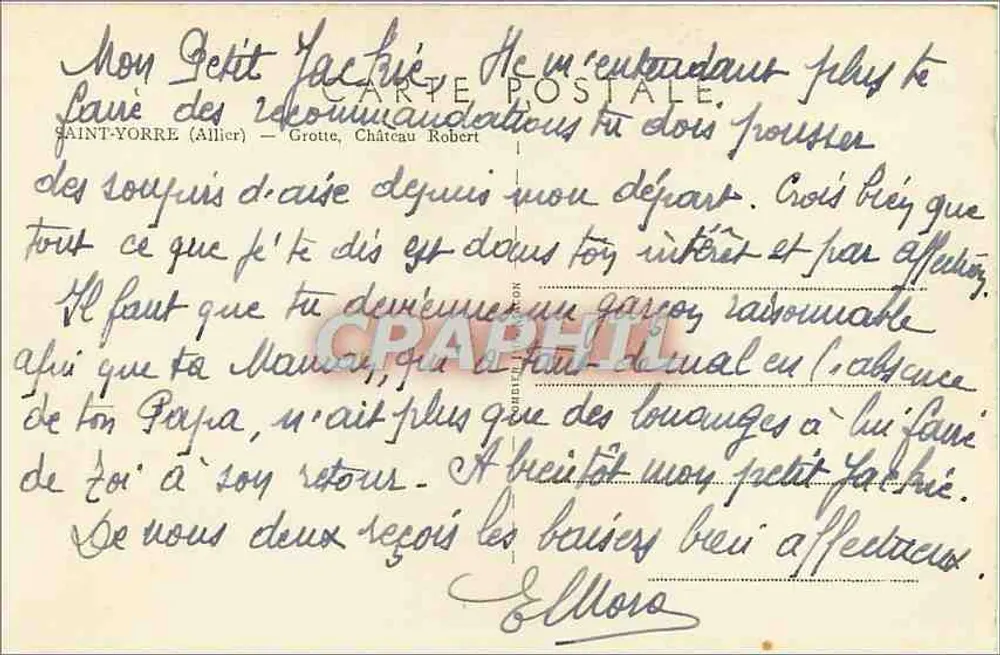 Saint-Yorre (Allier) — Grot van het Kasteel Robert — Uitgever Cim, serie-nummer niet zichtbaar - Achterkant