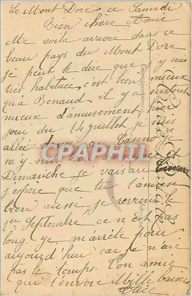 Le Mont-Dore — Vue générale et le Puy Gros — LL. — n° 204 - Verso