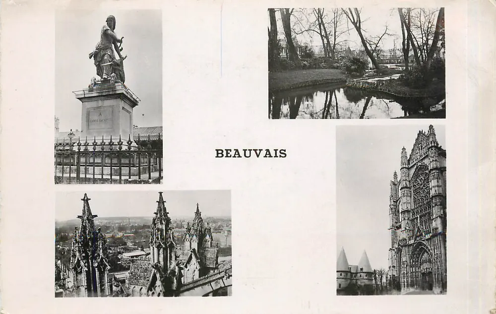 Beauvais — vista da estátua de Joana d'Arc, do jardim, da catedral e do paisagem — G. Réant, Editor, Beauvais (Oise) - Frente