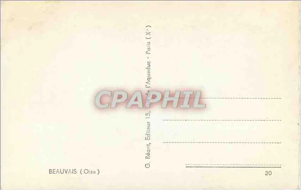 Beauvais — vista da estátua de Joana d'Arc, do jardim, da catedral e do paisagem — G. Réant, Editor, Beauvais (Oise) - Verso