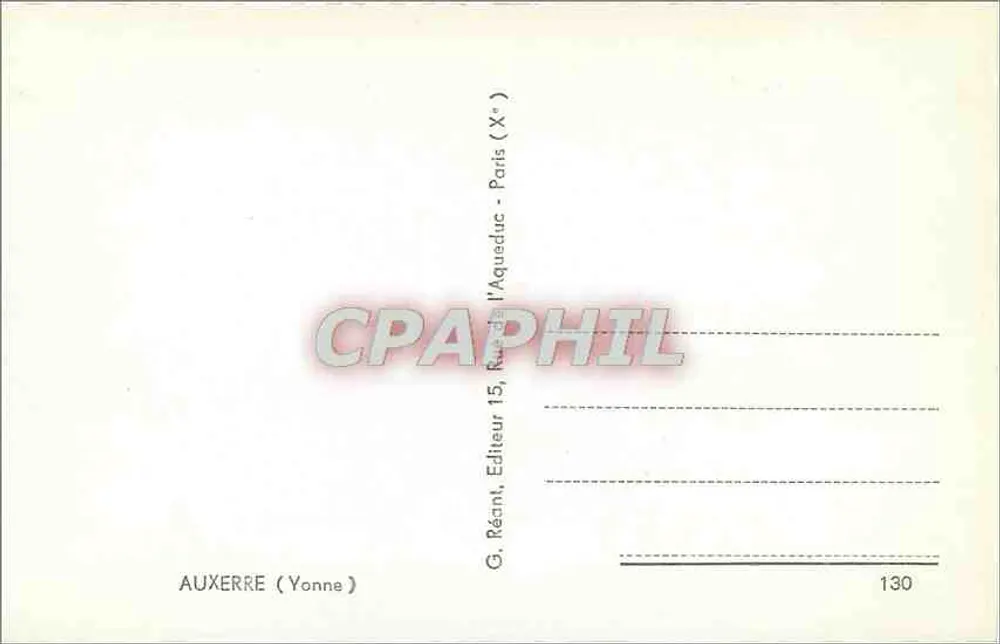 Auxerre — vista panorâmica e monumentos — G. Réant, Editor, Paris - Verso