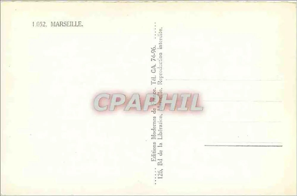 Marseille — Lembrete — editor Ryner - Verso