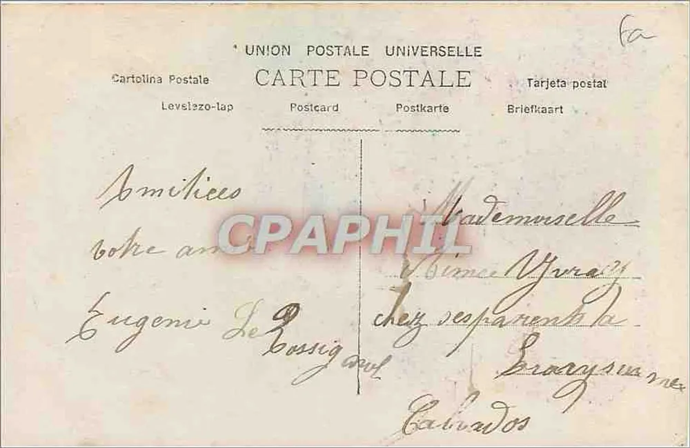 Pansée — carta decorativa com selo de 5c — editor D, n° 3251 - Verso