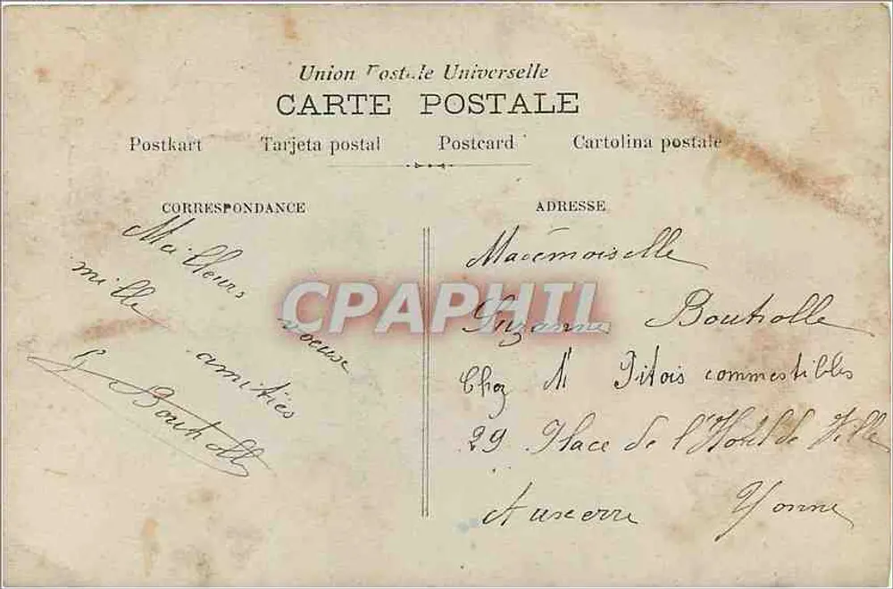 Homem com bigode — Parabéns — J. LEMAIRE, n° 302 - Verso