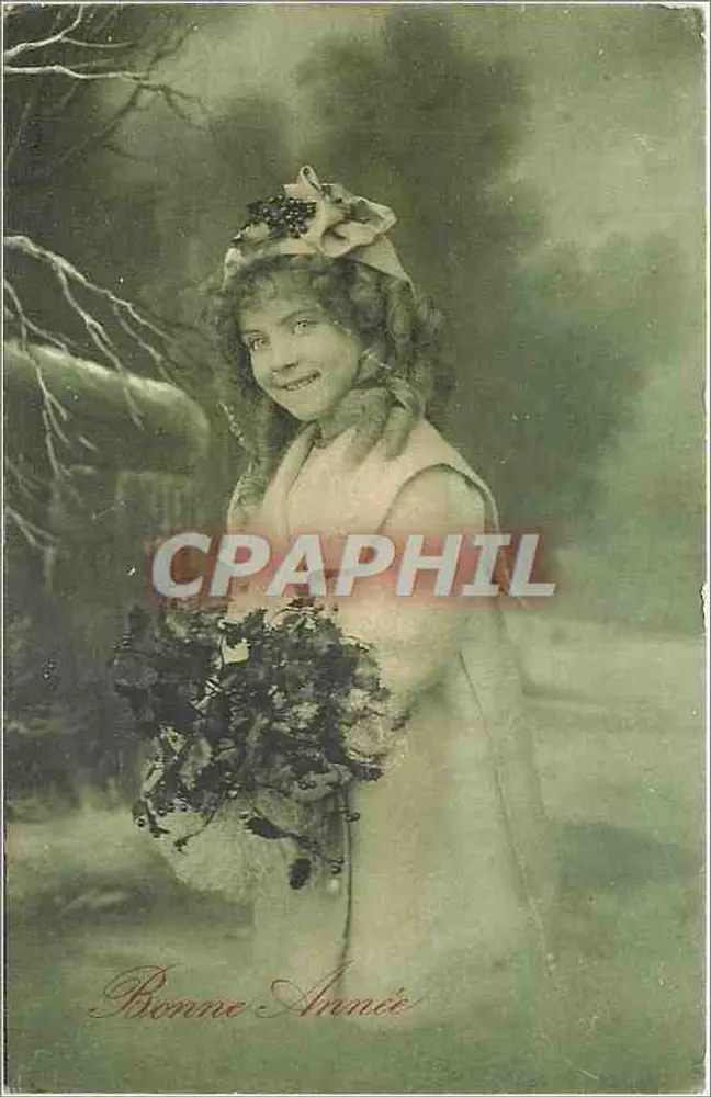 Young woman in evening dress — Happy New Year — Publisher: Series 1 - Front