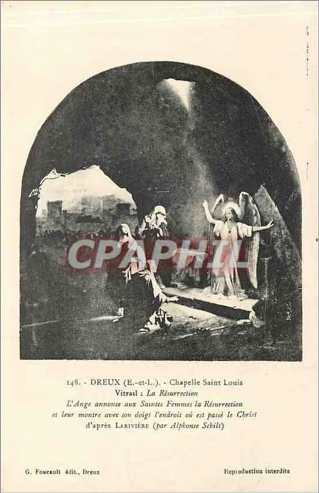 Dreux - Kapel van Sint Lodewijk — Schilderijglas : De Verhervoring — G. Foucault uitgever, Dreux - Voorkant