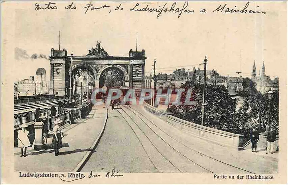Ludwigshafen a. Rhein — Teil der Rheinbrücke — Rheinischer Kunst- u. Postkarten-Verlag „Heupp“ - Vorderseite