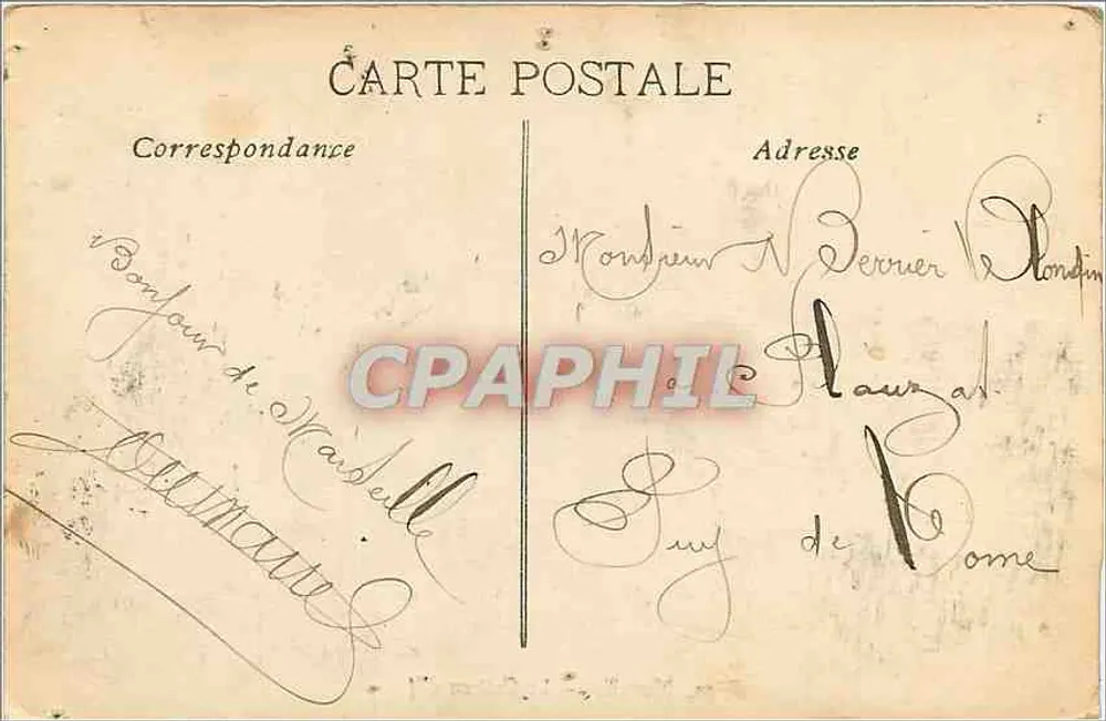 Marseille — O Castelo de If — Editor desconhecido, n°10 - Verso