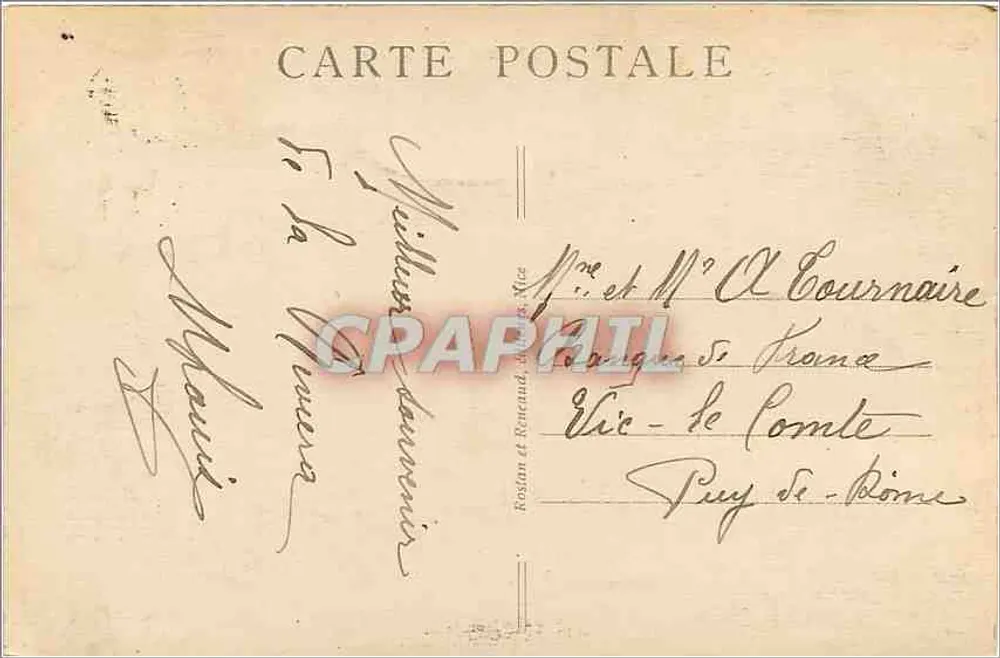 Monte Carlo — Les Terrasses du Casino — éditeur Rostan et Renéaud, n°19 - Verso