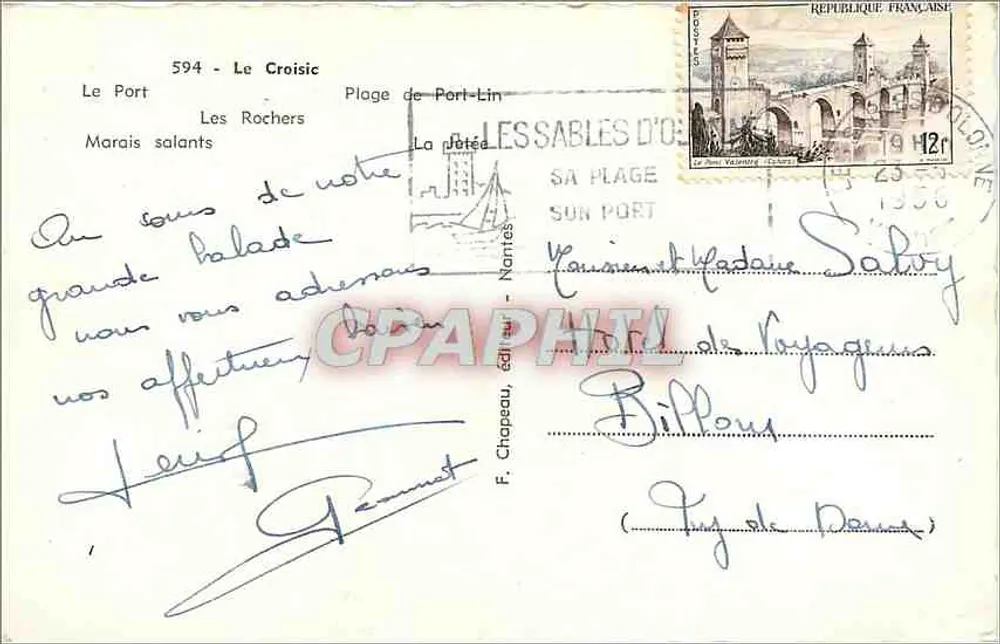 Le Croisic — vista panorâmica — F. Chapeau, Nantes, n°594 - Verso