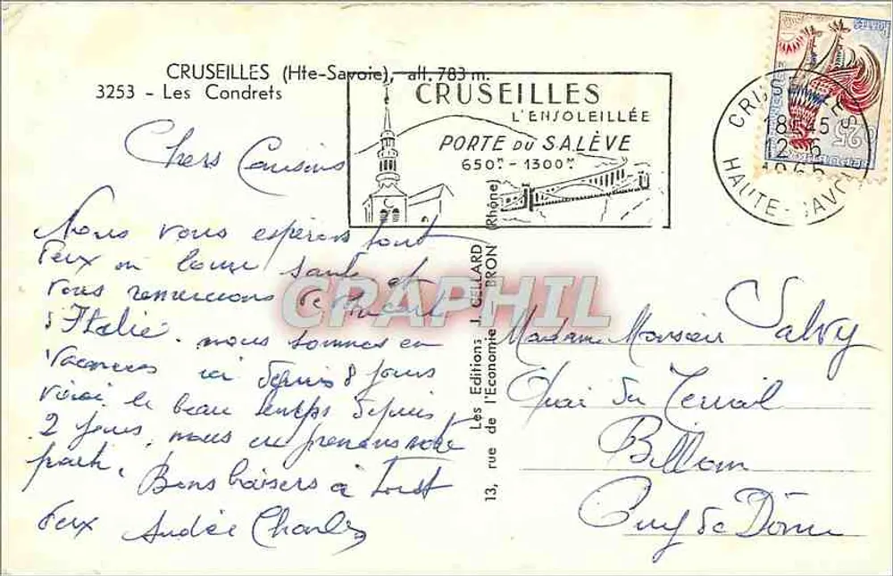 Cruseilles (Hoog Savoie) — Poort van Salève — uitgever Les Éditions de l'Économie, n° 3253 - Achterkant