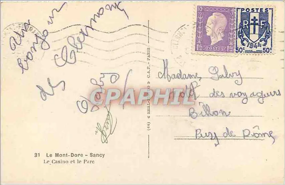 O Casino e o Parque — Sancy — editor Cap, n°31 - Verso