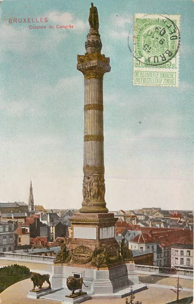 Bruxelles — Colonna del Congresso — editore anonimo, numero di serie non visibile - Recto