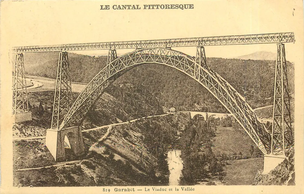 The Picturesque Cantal — The Viaduct and the Valley — Éditions Matron, Aurillac, No. 819 - Front