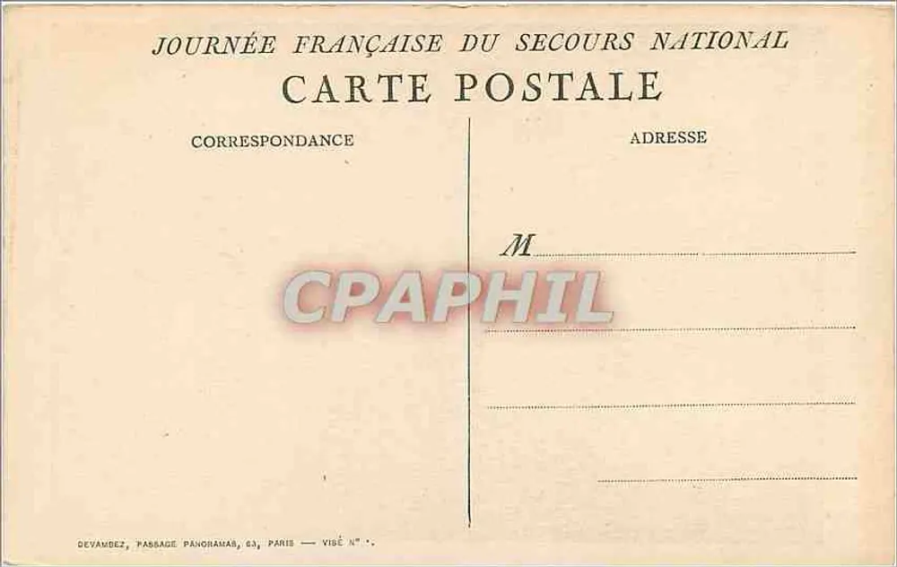Femme tenant un enfant — 1918 — Devambez, Passage Panoramab, 63, Paris — Visé N°. - Verso