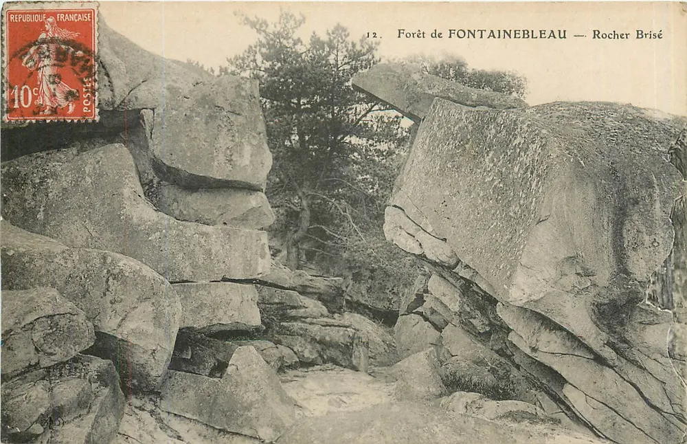 Floresta de FONTAINEBLEAU — Rocha Quebrada — Editor não identificado, n° 12 - Frente