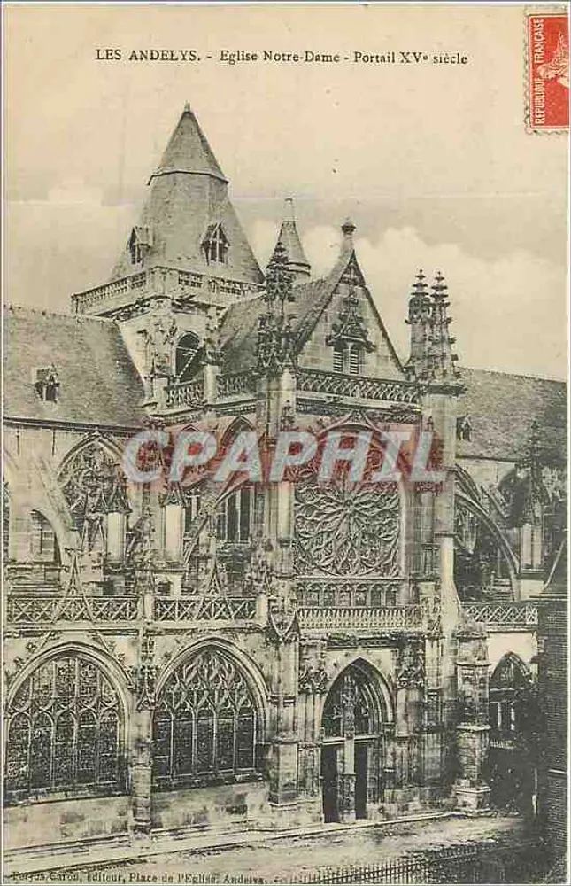 Les Andelys - Iglesia de Notre-Dame - Portal del siglo XV — editor Porcha Caron, Place de l'Église, Andelys - Anverso