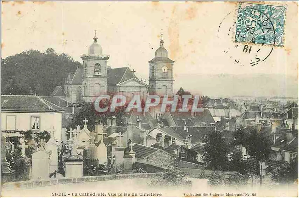 St-Dié - Die Kathedrale. Ansicht vom Friedhof — Sammlung Galeries Modernes, St-Dié - Vorderseite