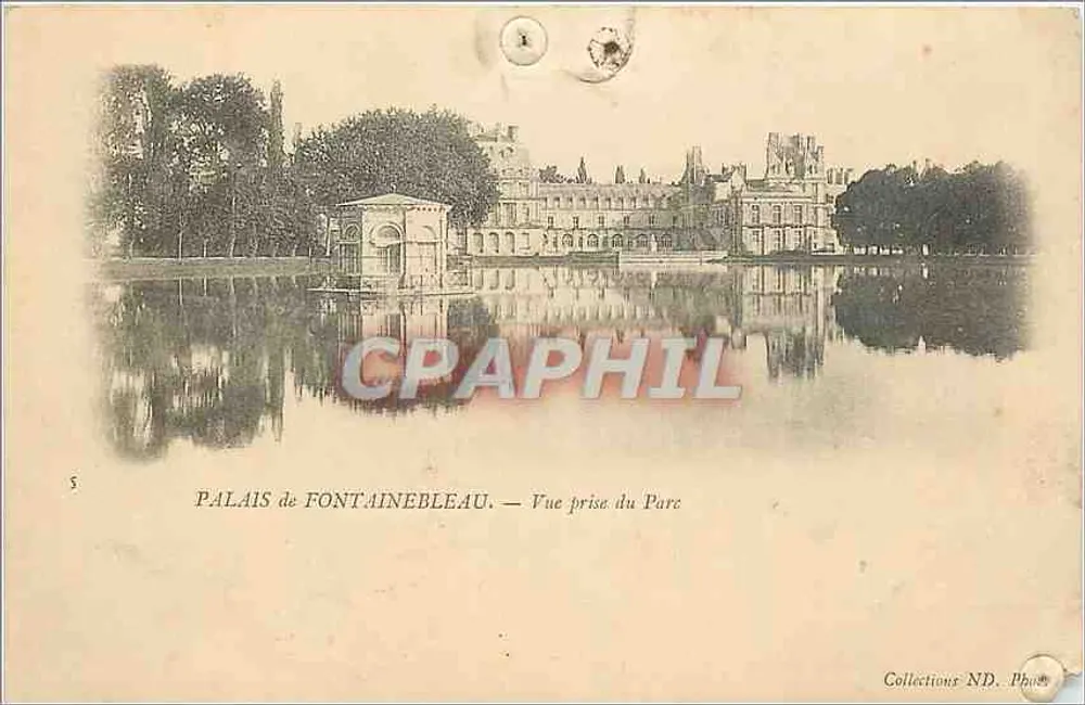 Schloss Fontainebleau — Ansicht vom Park aus — Sammlung ND. Foto - Vorderseite
